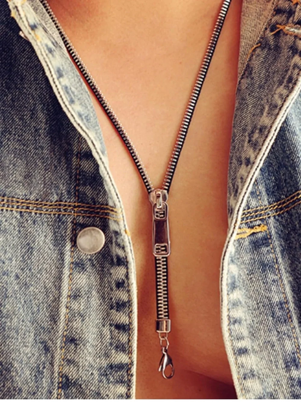 Modern Icon Zip Chain Necklace